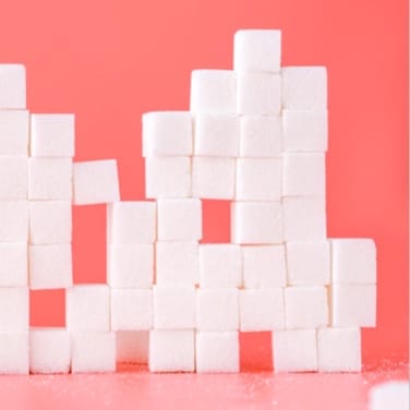 a wall of sugar cubes